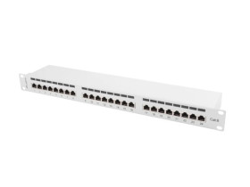 Patch panel 24 PORT 1U kat.6 ekranowany szary PPS6-1024-S