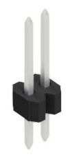 Pin header, 2 pole, pitch 1.27 mm, straight, black, 10060376