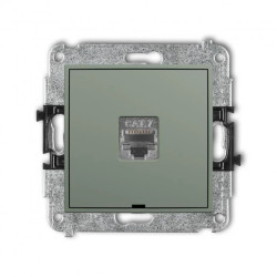 MINI Mechanizm gniazda komputerowego pojedynczego 1xRJ45, kat. 7, ekranowany, 8-stykowy, bez pola opisowego szałwiowy 61MGKBO-9