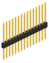 Pin header, 15 pole, pitch 1.27 mm, straight, black, 10060315