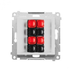 Simon 55 Gniazdo głośnikowe 4-krotne (moduł). Przekrój przewodów dla wejścia i wyjścia 2,5 mm2 Jasnoszary mat TGL4.01/114