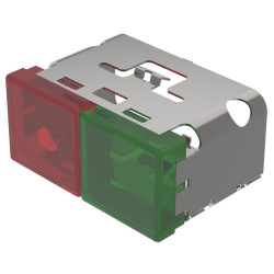 Soczewki do wskaźników, 03-902, Zielony, czerwony, Prostokąt, długość: 38