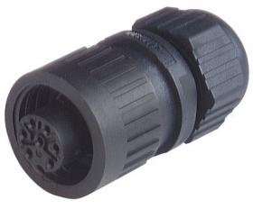 CA 6 LD gniazdo proste na kabel, styki 6+PE, przyłącze lutowane, gwint Rd24x1/8, dławik M22x2/SW27, Hirschmann, 934127100, CA6LD