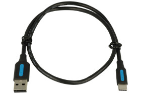 Kabel; USB; COKBD; wtyk USB-A 2.0; wtyk USB-C; 0,5m; czarny; okrągły; PVC; VENTION; RoHS