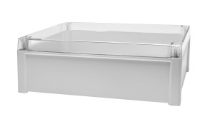 Obudowa ogólnego użytku Poliwęglan szerokość zew. 289 mm długość zew. 344 mm wys. zew. 117 mm RS PRO IP65 Szary