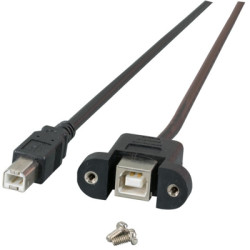 USB 2.0 cable for front panel mounting, USB plug type B to USB panel socket type B, 3 m, black, K5293SW.3V2