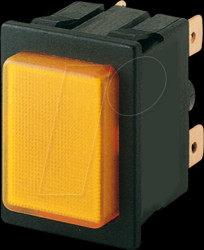 01660.0201-00 Illuminated push-button ON-OFF, DPST, 250 V AC/16 A, orange
