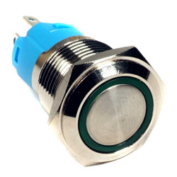 Przycisk monostabilny chwilowy wandaloodporny IP65 podświetlany zielony 16mm