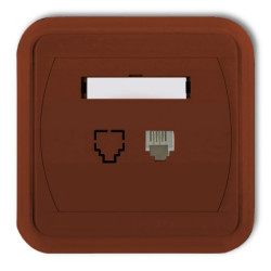 LIZA Gniazdo telefoniczne pojedyncze 1xRJ11, 4-stykowe brązowy 4GLT-1