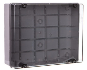 Puszka natynkowa z przeźroczystą pokrywą seria 420 IP65 380x300x120 szara EC420C9