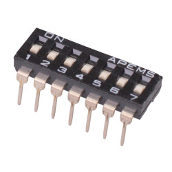 IKD0700000 7-Way 2.54mm Through Hole PCB DIP Switch SPST APEM