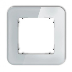 ICON Ramka uniwersalna pojedyncza zaokrąglona - efekt szkła (ramka: szara spód: grafitowy mat) 15-28-IRSZ-1