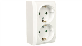 Bis Gniazdo Podwójne Z/U Schuko Z Przesłonami Białe Gn-2Bsp/00