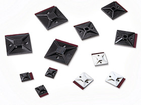 Uchwyt opaski kablowej do opasek 10mm długość 38mm szerokość 38 mm średnica otworu 4.7mm HellermannTyton Czarny