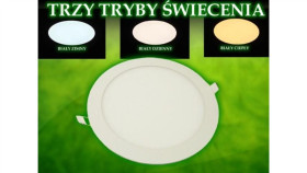 Panel Led Okragły Round 6W 230V Ww+Dw+Cw