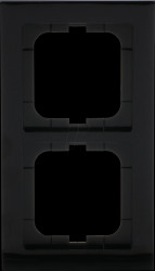 1722-281 Cover frame 2-gang, black - Busch-axcent®