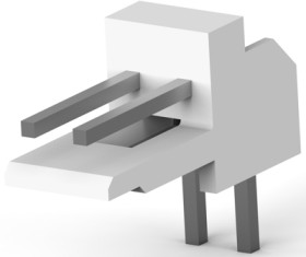 Pin header, 2 pole, pitch 2.5 mm, angled, natural, 171826-2