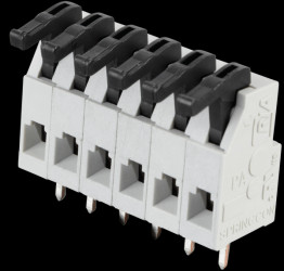 AST0250604 6-pin spring loaded terminal, 5-mm pin spacing