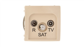Simon Basic Gniazdo Antenowe Rd/Tv/Sat Przelotowe Beżowe Bmzar-Sat10/P.01/12