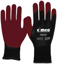 Cimco 141240 Winter Soft dunkelrot/schwarz Winyl Rękawice robocze Rozmiar rękawic: 8, M EN 388 1 par(a)