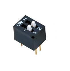 Przełącznik suwakowy, DPST, THT, 100 mA, Nidec Components