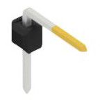 Pin header, 1 pole, pitch 2.54 mm, angled, black, SL30801S