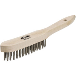 Vigor V6809-4 Wire Brush Beech Wood 4-Row Steel Bristles 0.30 mm
