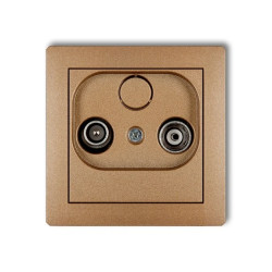 DECO Gniazdo antenowe RTV przelotowe 9dB złoty metalik 8DG9P