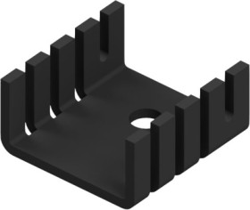 Finger shaped heatsink, (L x W x H) 19.5 x 16.45 x 9.5 mm, 24 K/W, black anodized, 10035024