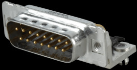 163A16369X D-SUB plug, 15-pin, angled, RM 9.4, turned