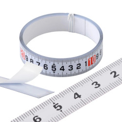 Samoprzylepna taśma metalowa - 1 metr - biała - taśma miernicza - miarka
