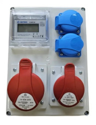 Rozdzielnica elektryczna CEE 32A 16A 2x230V z licznikiem prądu LCD 98H-1