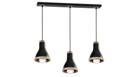 Lampa Wisząca Holly Black / Wood 3Xe27 60W Mlp6256 Milagro