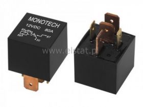 Przekaźnik 1x styk przełączny 12V/ 80A samochodowy
