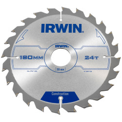 IRWIN&#xAE; 1897195 Construction Circular Saw Blade 180 x 30mm x 24T ATB