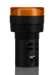 Kontrolka 110V ac/dc Żółty RS PRO średnica wycięcia 22mm Montaż panelowy