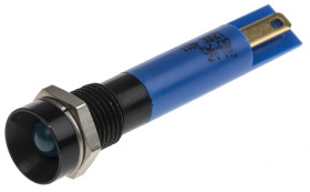 Lampka kontrolna do montażu panelowego 12V dc, niebieska 8mm LED Końcówka lutownicza RS PRO