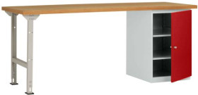 System banków warsztatowych COMBI, model 8 z płytą wielowarstwową, szer. X gł. X wys. = 1500 x 700 x 840 mm Manuflex WC5