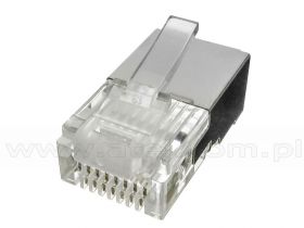 Wtyk RJ-45, 8p8c, kat5e, na przewód okrągły, linkę, ekranowany