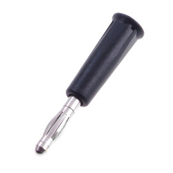 Wtyk izolowany 4mm lamelkowy, lutowany 32A, czarny