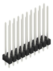 Pin header, 20 pole, pitch 2.54 mm, straight, black, 10055696