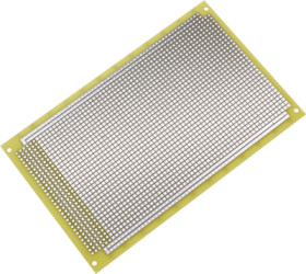 Circuit board, 100 x 160 mm, pitch 2.54 mm, double-sided, FR4 epoxy, Cu 35 µm, BYB-3-11H6000