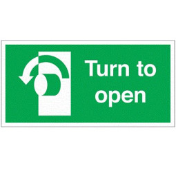 Znak, Poliester winylowy, Green, White, Turn To Open-Tekst Angielski, Tak Znak