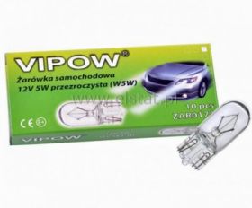 Żarówka samoch. 12V/ 5W całoszklana W5W