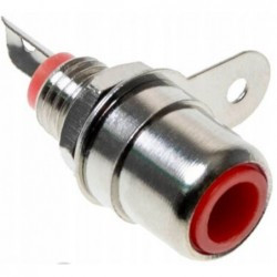 Gniazdo RCA cinch czerwone przykręcane lutowane 6m