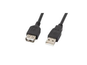 Przedłużacz USB A wtyk-gniazdo 1,8m czarny Lanberg