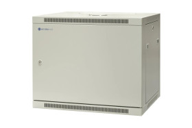 Szafa wisząca niedzielona 19 9U, drzwi całe z blachy, ściągane osłony boczne z zamkiem, 600×450×500 szer./gł./wys. mm RAL: sza