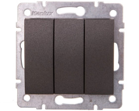 LOGI Łącznik potrójny śrubowy 10AX 250V grafit 021090141 25254