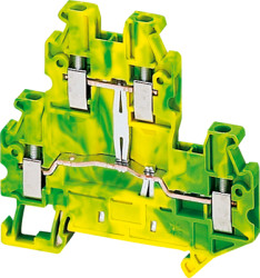 Ground terminal, 4 pole, 0.14-4.0 mm², clamping points: 2, green/yellow, screw connection, NSYTRV24DPE