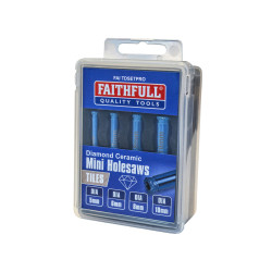 Faithfull FAITDSETPRO Diamond Ceramic Mini Holesaw Set, 4 Piece